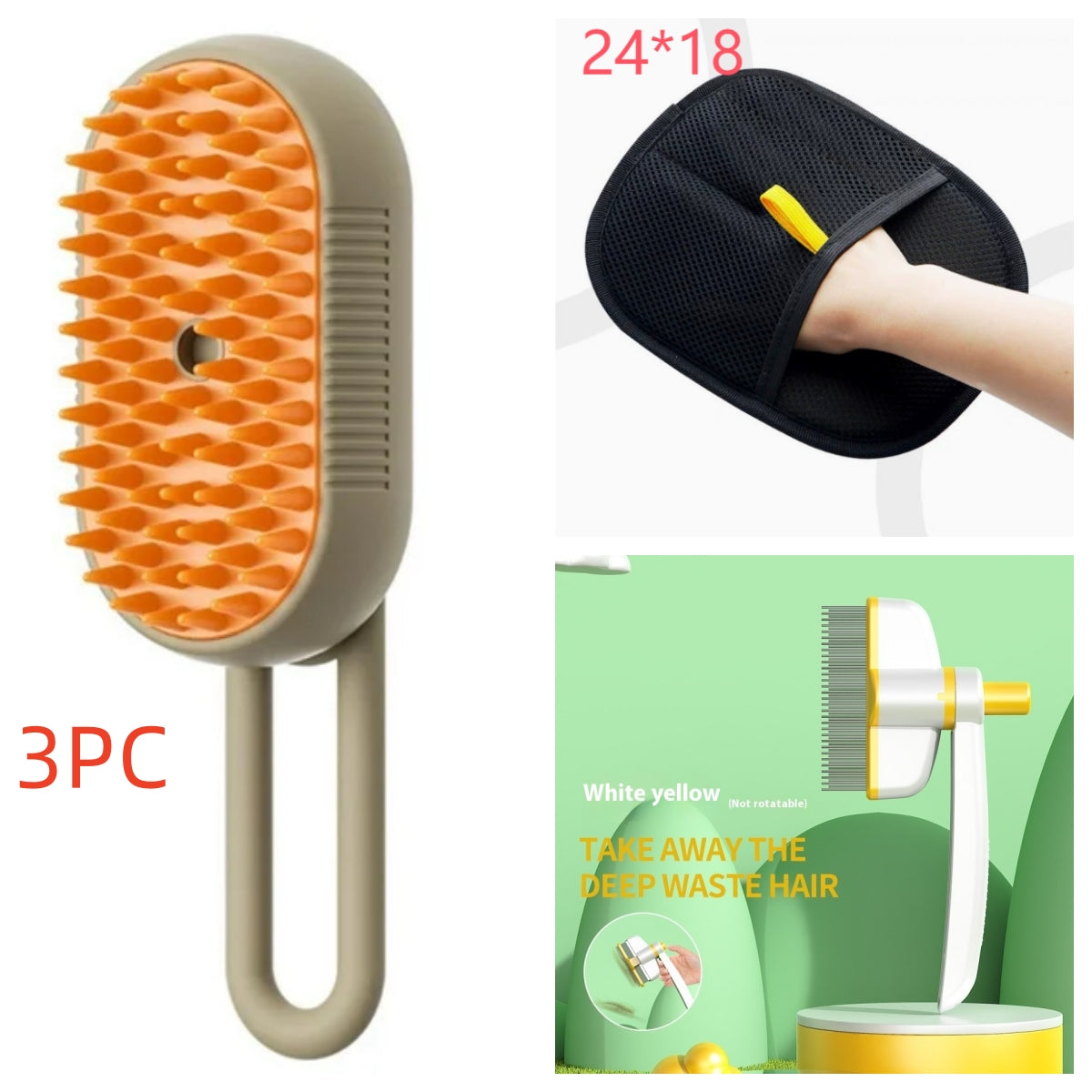 SteamGlow 3 in 1 Pet Brush